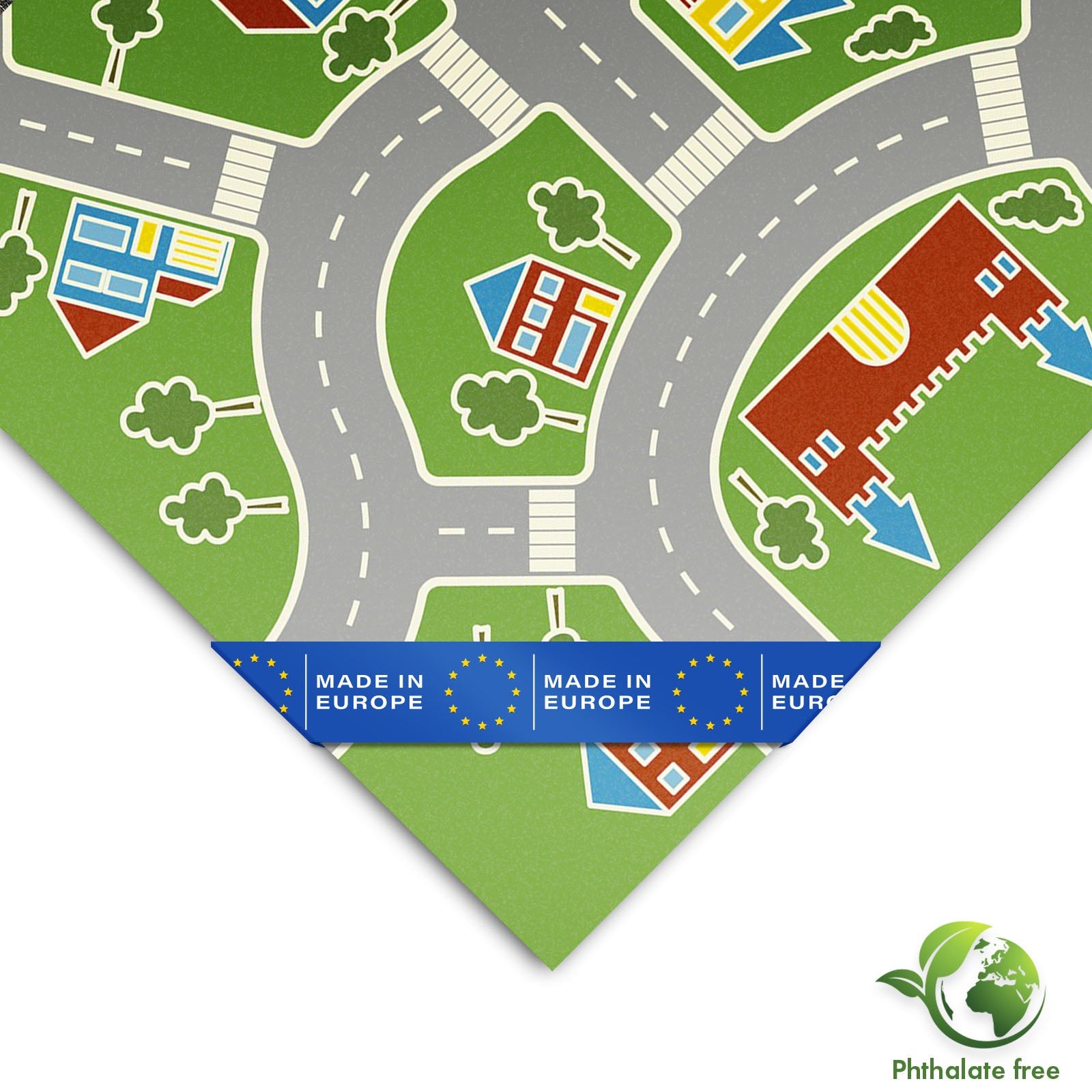 ✂ CV-Belag | Roadtrip 547M | Vinyl-Bodenbelag für Kinder mit Straßenlandschaft