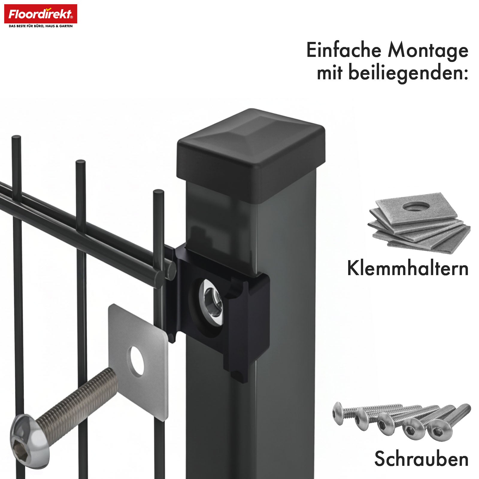 Doppelstabmattenzaun | LIMES | Anthrazit Stahlzaun Komplettset mit Pfosten für Garten, Einfahrt & gewerbliche Flächen | In verschiedenen Höhen & Längen