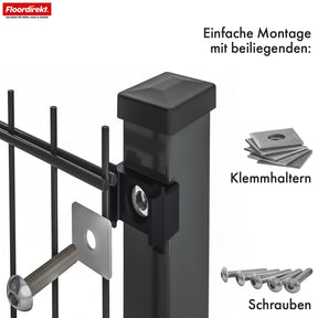 Doppelstabmattenzaun | LIMES | Anthrazit Stahlzaun Komplettset mit Pfosten für Garten, Einfahrt & gewerbliche Flächen | In verschiedenen Höhen & Längen