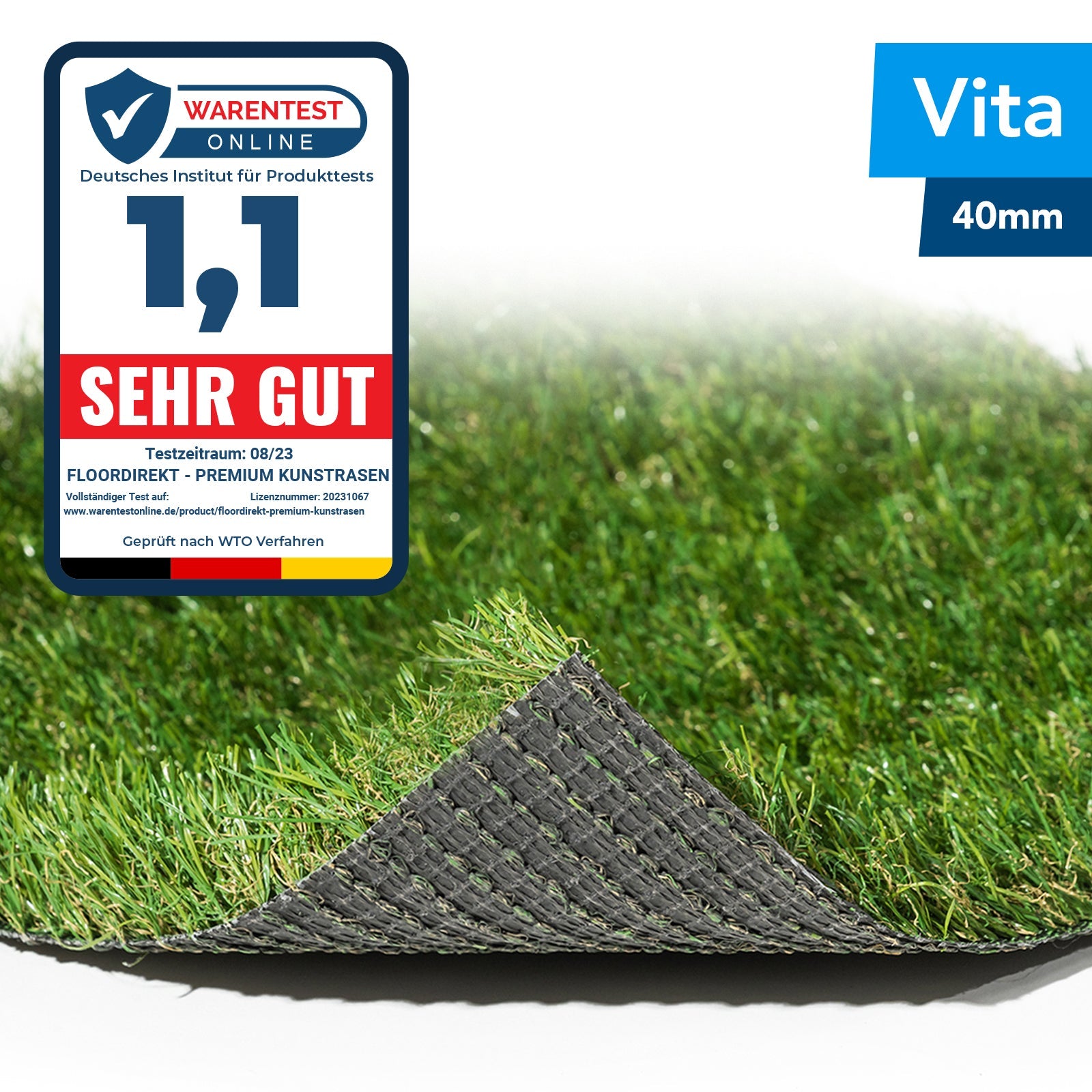 ✂ Kunstrasen Vita | Höhe: 40 mm