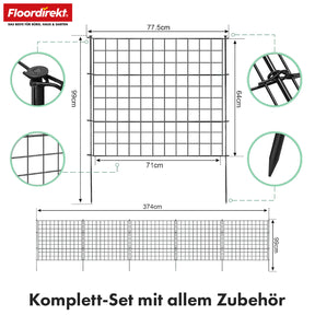 Gitterzaun | Pablo | 5-teiliges Metall-Steckzaun-Set | Erweiterbar für Garten, Teich & Tiere