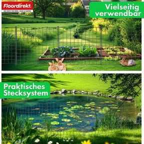 Gitterzaun | Pablo | 5-teiliges Metall-Steckzaun-Set | Erweiterbar für Garten, Teich & Tiere