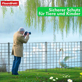 Gitterzaun | Pablo | 5-teiliges Metall-Steckzaun-Set | Erweiterbar für Garten, Teich & Tiere