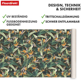 3D CV-Belag | Strelitzia 536M | Vinyl-Bodenbelag mit tropischem Design in realistischer Fliesenoptik