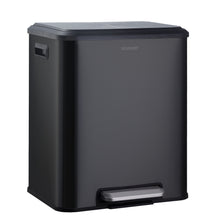 Mülleimer | Jack | 30 L Fassungsvermögen | 2-fach Mülltrennung | Soft-Close & Pedal | Edelstahl oder Schwarz