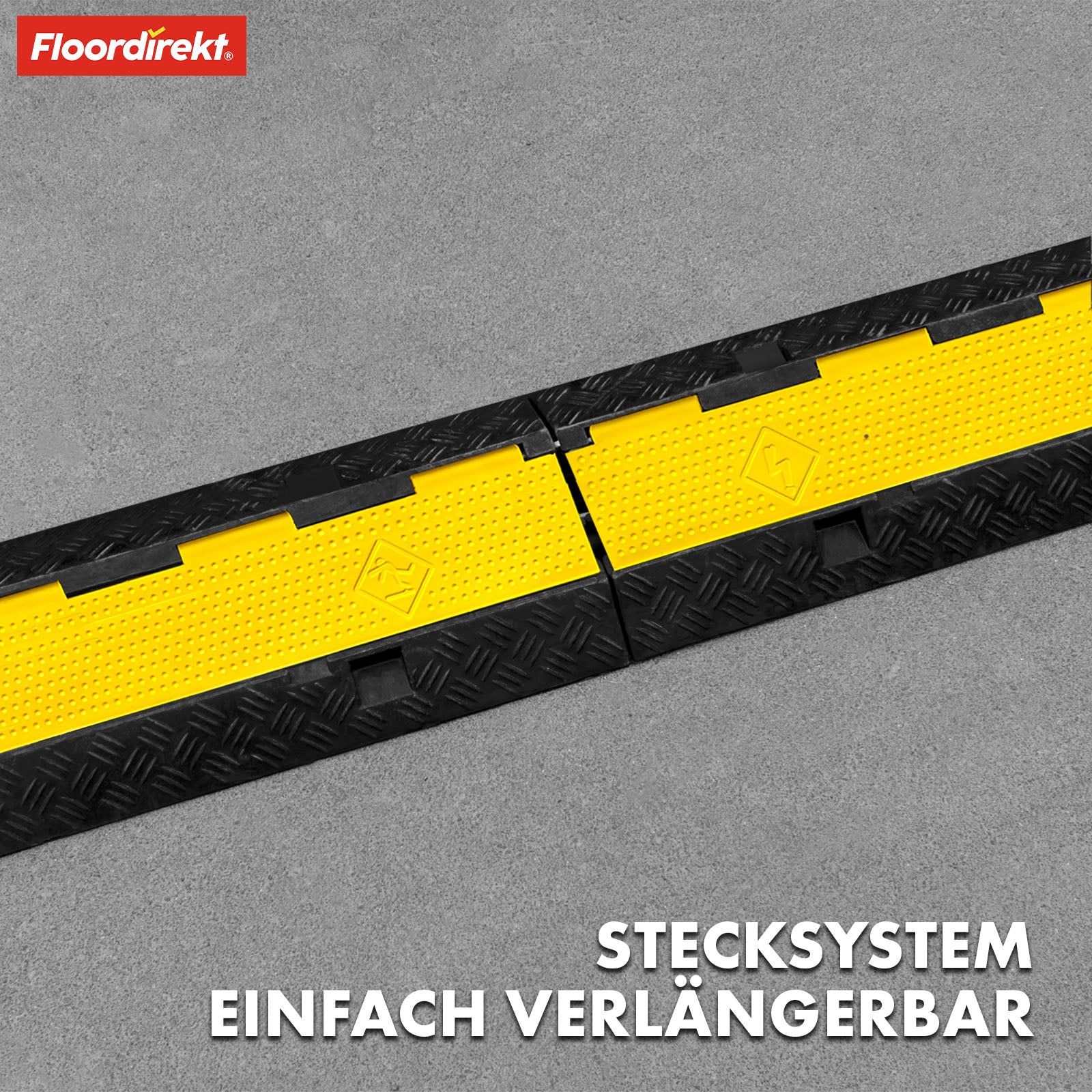 Kabelbrücke | Peak | Stabile Gummibrücke mit 2 Kabelkanälen und Erweiterungsmöglichkeit für sicheren Schutz