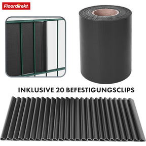 PVC-Sichtschutzstreifen | Für Gittermatten-Zäune | 3 Farben + 4 Designs
