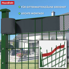 PVC-Sichtschutzstreifen | Für Gittermatten-Zäune | 3 Farben + 4 Designs