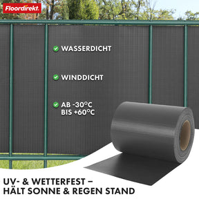 PVC-Sichtschutzstreifen | Für Gittermatten-Zäune | 3 Farben + 4 Designs