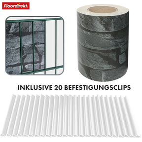 PVC-Sichtschutzstreifen | Für Gittermatten-Zäune | 3 Farben + 4 Designs
