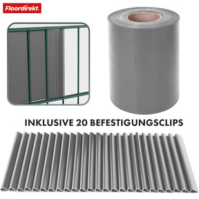 PVC-Sichtschutzstreifen | Für Gittermatten-Zäune | 3 Farben + 4 Designs