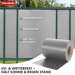 PVC-Sichtschutzstreifen | Für Gittermatten-Zäune | 3 Farben + 4 Designs