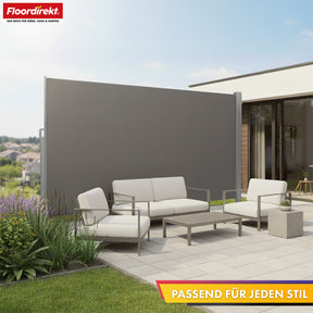 Alu-Seitenmarkise | Sicht- & Sonnenschutz für Terrasse, Balkon & Garten | UV-Schutz, blickdicht & wasserabweisend | Verschiedene Farben & Größen