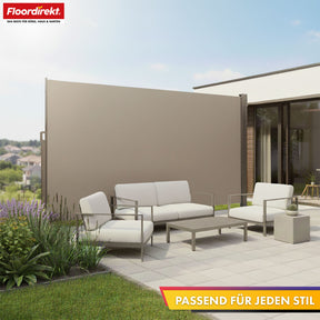 Alu-Seitenmarkise | Sicht- & Sonnenschutz für Terrasse, Balkon & Garten | UV-Schutz, blickdicht & wasserabweisend | Verschiedene Farben & Größen