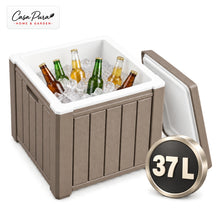 Getränkekühler | Arctic | 37 L Kühlbox mit Beistelltischfunktion in Holzoptik | 2 Farben