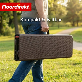 Gartenbank | Kagawa | Klappbare, wetterfeste Sitzbank 183 cm in Braun für Garten, Balkon & Events