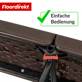 Gartenbank | Kagawa | Klappbare, wetterfeste Sitzbank 183 cm in Braun für Garten, Balkon & Events