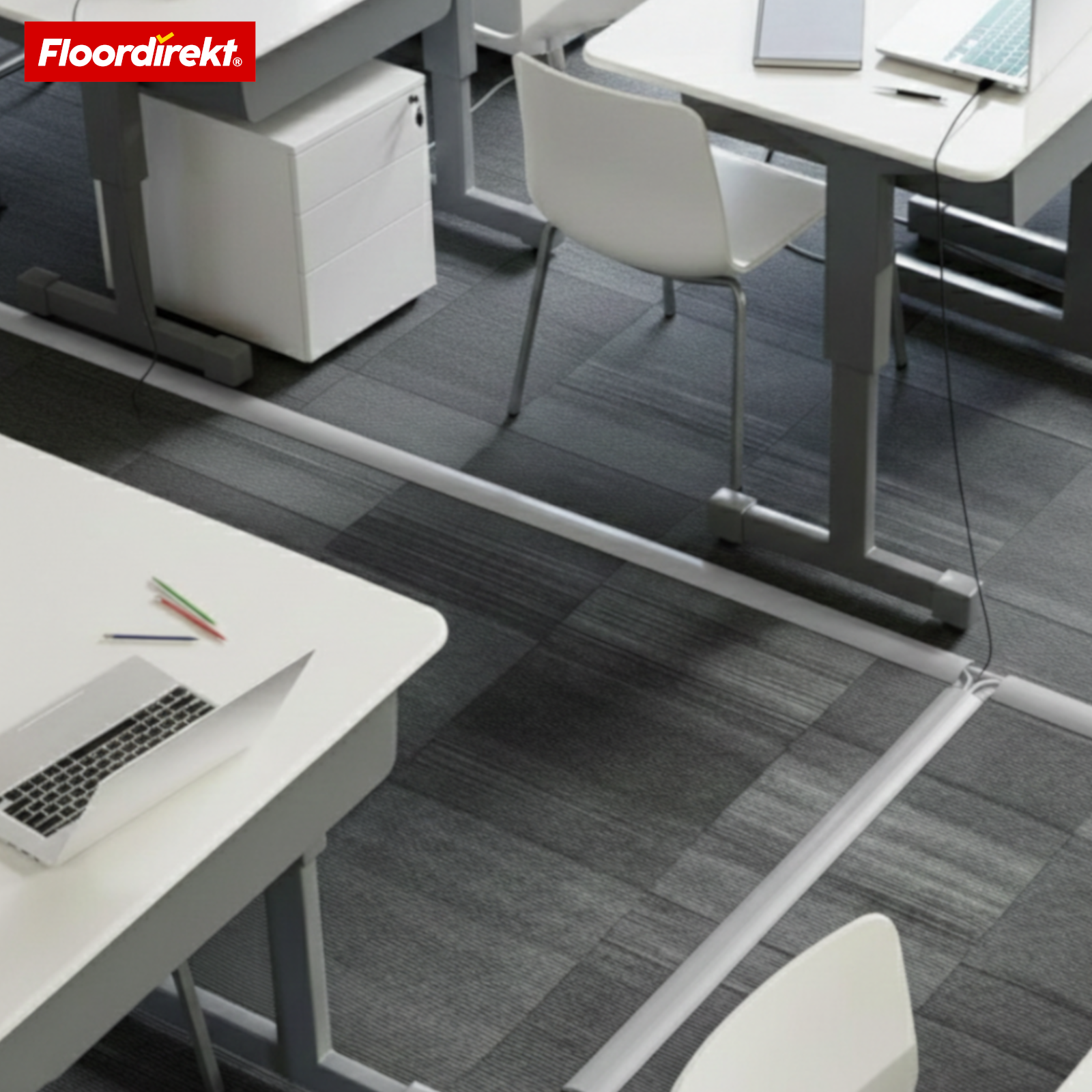 Boden-Kabelkanal | Cable Guard | Rutschfester Kabelschutz & Stolperschutz | Flexibel, zuschneidbar & für 2 Kabel bis 8 mm Ø