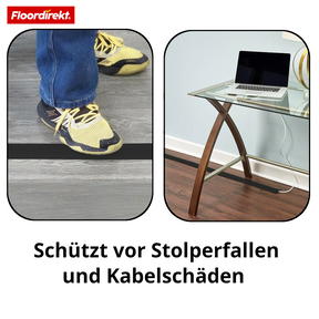 Boden-Kabelkanal | Cable Guard | Rutschfester Kabelschutz & Stolperschutz | Flexibel, zuschneidbar & für 2 Kabel bis 8 mm Ø