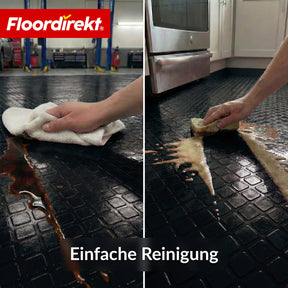 PVC-Bodenbelag | Check Quadra | Quadrat-Optik | Rutschfest & Pflegeleicht | Meterware / Zuschnitt nach Maß | 110 cm Breite