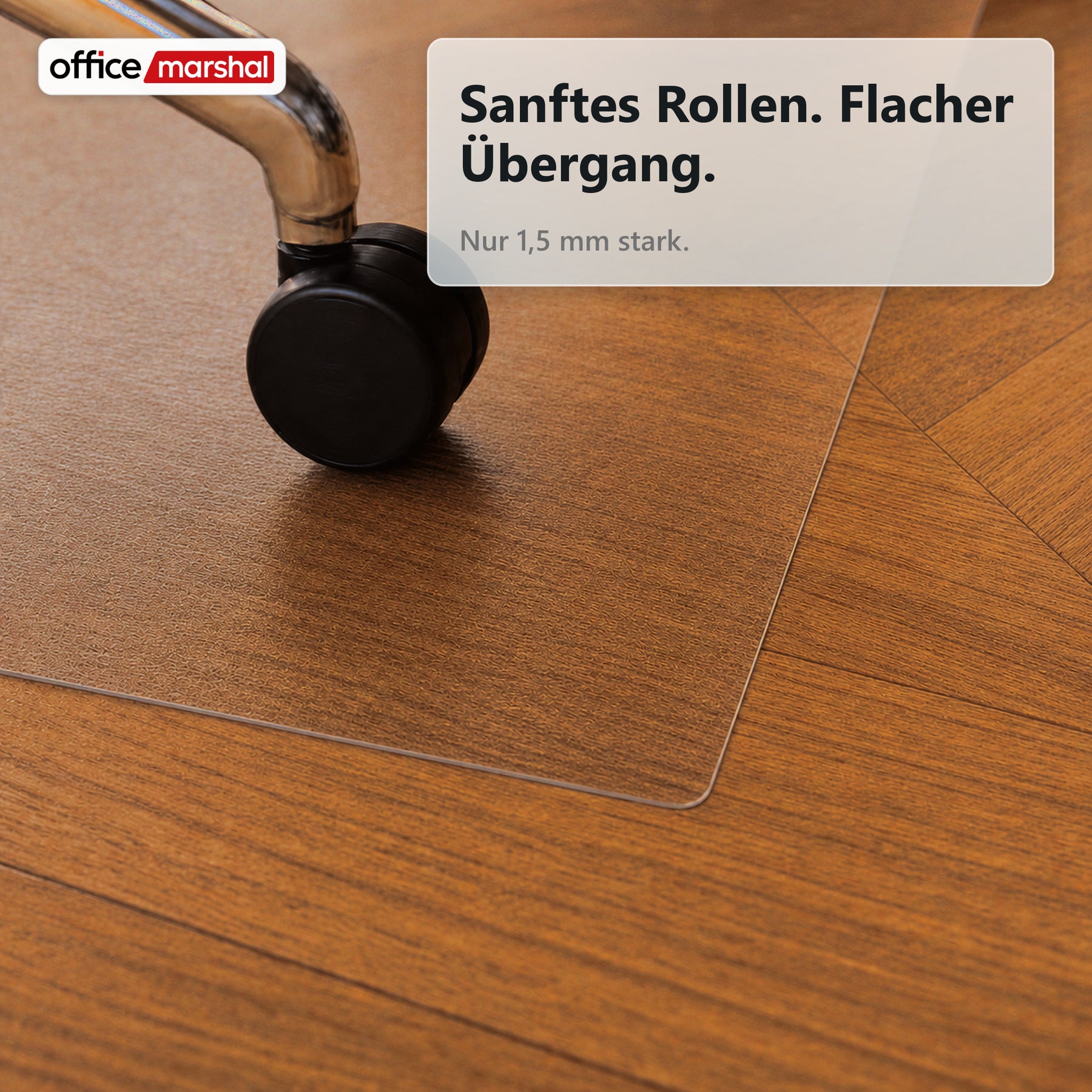 Bodenschutzmatte Floorfit nach Maß | Transparent matt | Für Hartböden, Parkett, Laminat & Vinyl