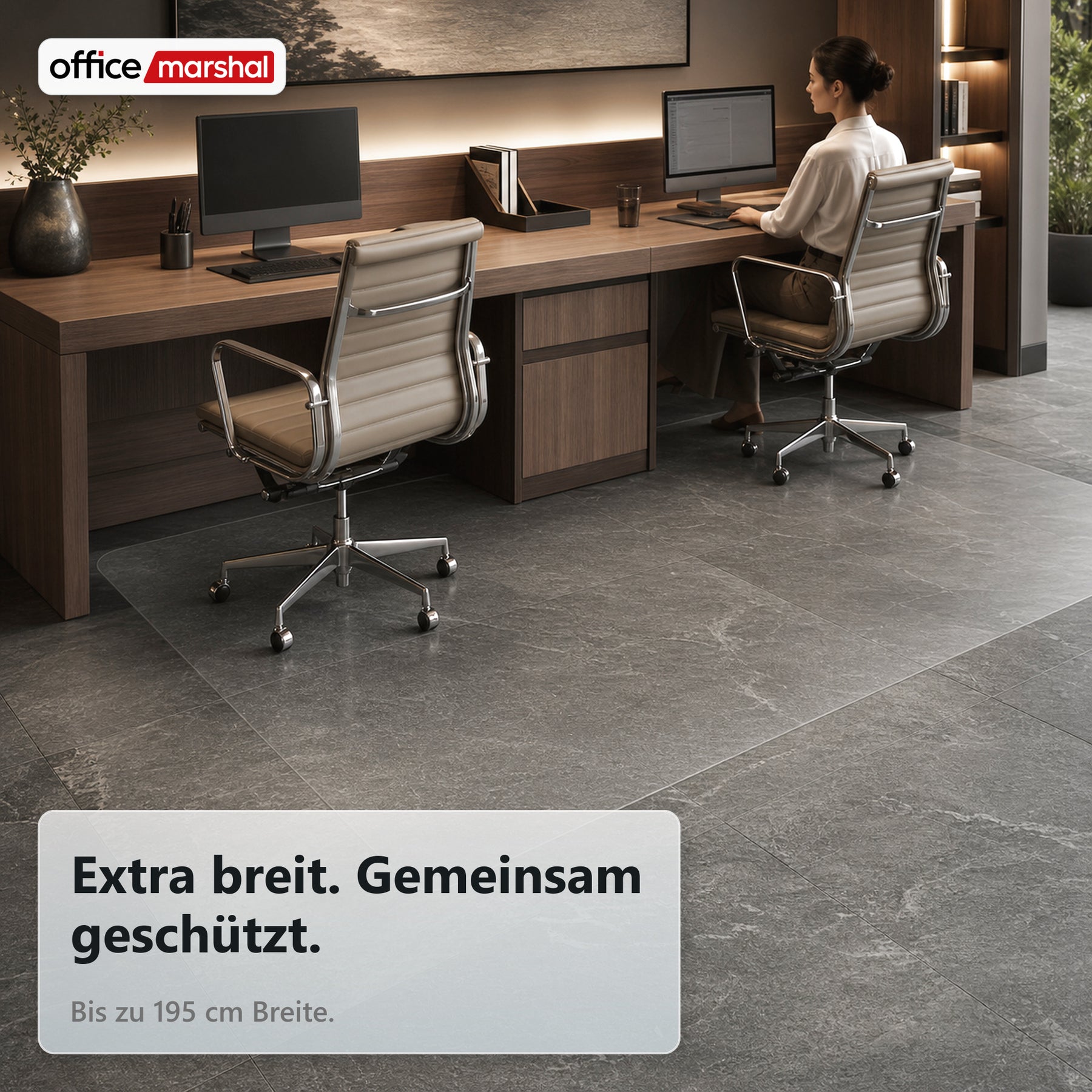 Bodenschutzmatte Floorfit nach Maß | Transparent matt | Für Hartböden, Parkett, Laminat & Vinyl