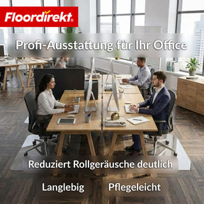 Bodenschutzmatte | Secura | Transparent 80 × 118 cm | 5 mm bruchsichere PVC Bürostuhlunterlage für Parkett, Laminat & Teppich