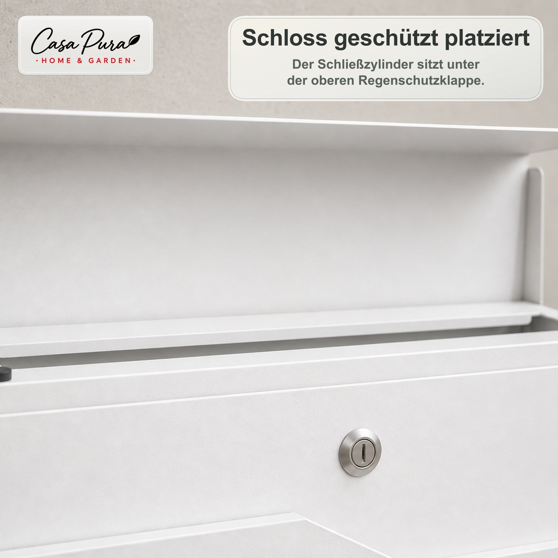 Briefkasten | Claude | Wandbriefkasten mit Zeitungsfach | Weiß | Abschließbar