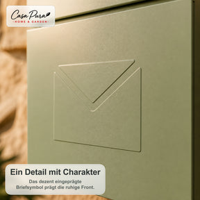 Briefkasten | Laurent | Wandbriefkasten mit Zeitungsfach | Grün | Abschließbar
