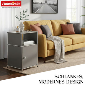 Metallregal | Concept Epure MK-040 | 3-stöckiges Aufbewahrungsregal mit Tür & & Ablageflächen | In mehreren Farben erhältlich