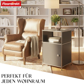 Metallregal | Concept Epure MK-040 | 3-stöckiges Aufbewahrungsregal mit Tür & & Ablageflächen | In mehreren Farben erhältlich