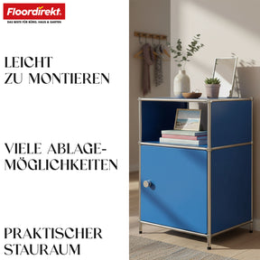 Metallregal | Concept Epure MK-040 | 3-stöckiges Aufbewahrungsregal mit Tür & & Ablageflächen | In mehreren Farben erhältlich