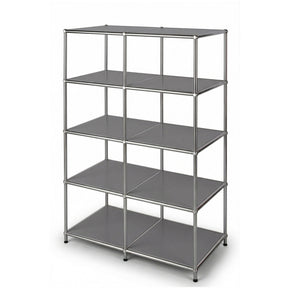 Metallregal | Concept Epure MK-015 | Offenes Standregal mit 5 Ablagen | Bücherregal & Raumteiler Metall