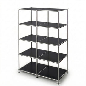 Metallregal | Concept Epure MK-015 | Offenes Standregal mit 5 Ablagen | Bücherregal & Raumteiler Metall