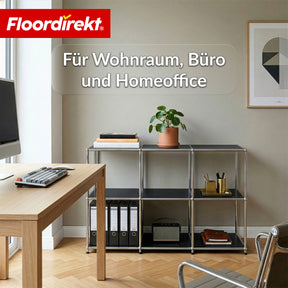 Metallregal | Concept Epure MK-018 | 3 Ablagen Standregal | Sideboard & Lowboard | Offenes Bücherregal