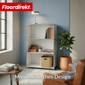 Metallregal | Concept Epure MK-101 | 4 Ablagen Standregal | Bücherregal mit Seitenwänden | Modernes Aufbewahrungsregal