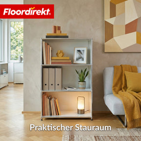 Metallregal | Concept Epure MK-101 | 4 Ablagen Standregal | Bücherregal mit Seitenwänden | Modernes Aufbewahrungsregal