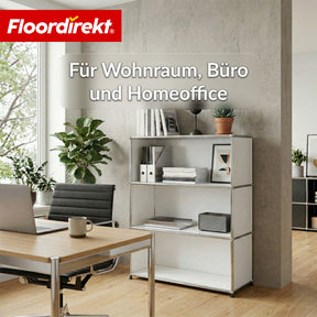 Metallregal | Concept Epure MK-101 | 4 Ablagen Standregal | Bücherregal mit Seitenwänden | Modernes Aufbewahrungsregal