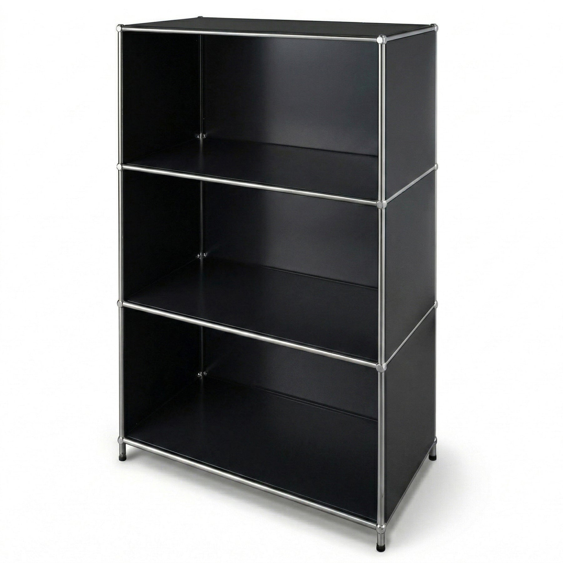 Metallregal | Concept Epure MK-101 | 4 Ablagen Standregal | Bücherregal mit Seitenwänden | Modernes Aufbewahrungsregal