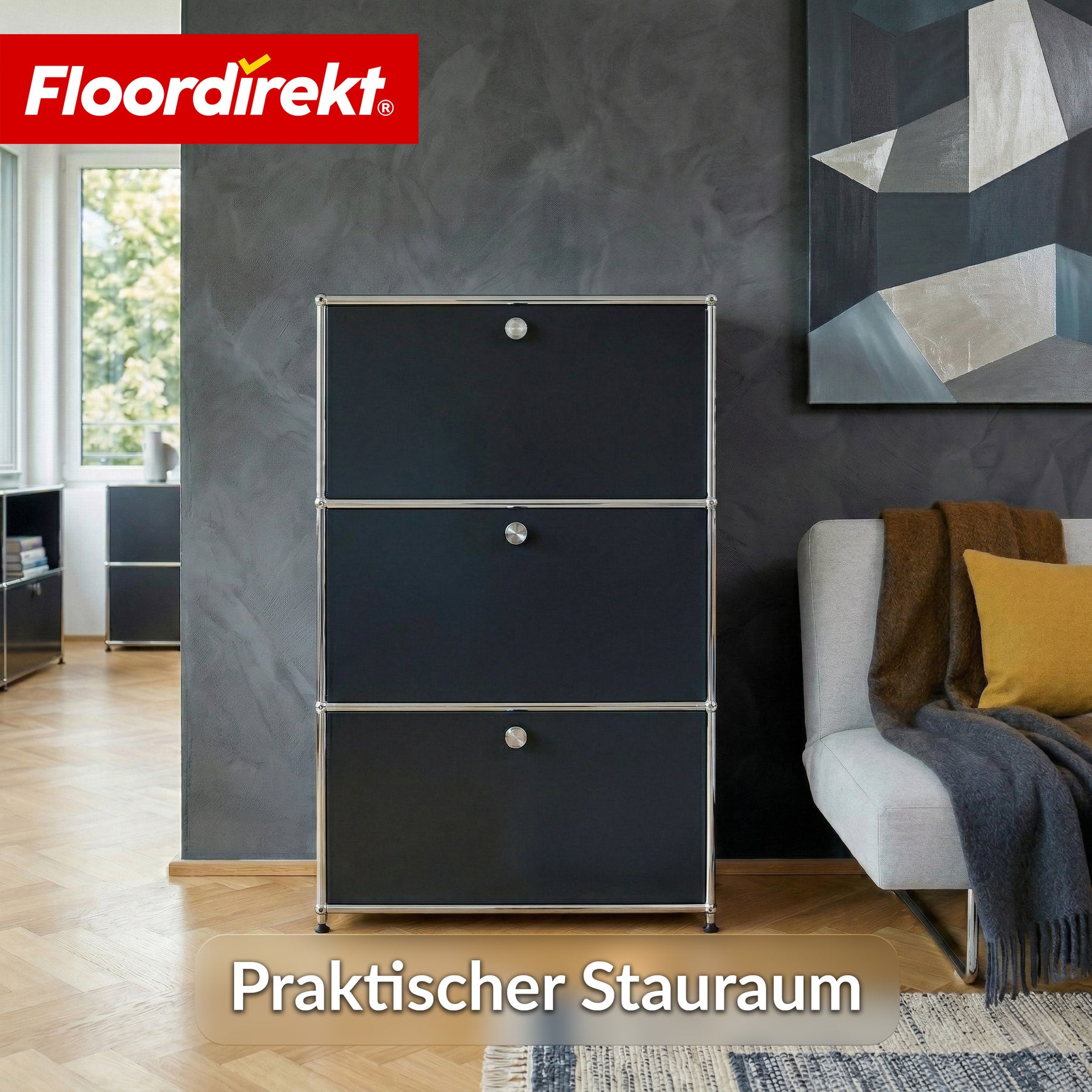 Metallschrank | Concept Epure MK-129 | Sideboard mit 3 verschließbaren Fächern