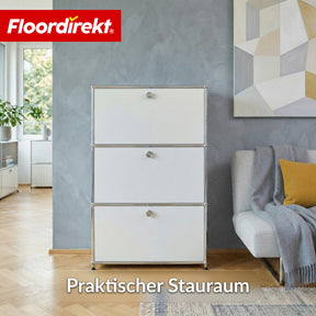 Metallschrank | Concept Epure MK-129 | Sideboard mit 3 verschließbaren Fächern | Moderner Aufbewahrungsschrank