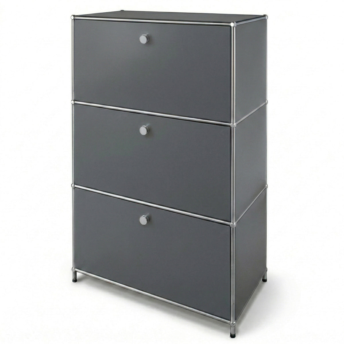 Metallschrank | Concept Epure MK-129 | Sideboard mit 3 verschließbaren Fächern | Moderner Aufbewahrungsschrank