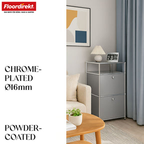 Metallregal | Concept Epure MK-120 | Aufbewahrungsregal mit verschließbaren Fächern, offenem Fach & Ablage | In mehreren Farben erhältlich