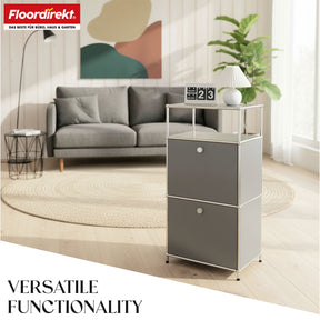 Metallregal | Concept Epure MK-120 | Aufbewahrungsregal mit verschließbaren Fächern, offenem Fach & Ablage | In mehreren Farben erhältlich