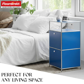 Metallregal | Concept Epure MK-120 | Aufbewahrungsregal mit verschließbaren Fächern, offenem Fach & Ablage | In mehreren Farben erhältlich