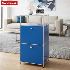 Metallregal | Concept Epure MK-120 | Aufbewahrungsregal mit verschließbaren Fächern, offenem Fach & Ablage | In mehreren Farben erhältlich