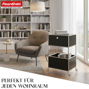 Metallregal | Concept Epure MK-145 | 3-stöckiger Rollcontainer mit Schublade & Ablagen | In mehreren Farben erhältlich