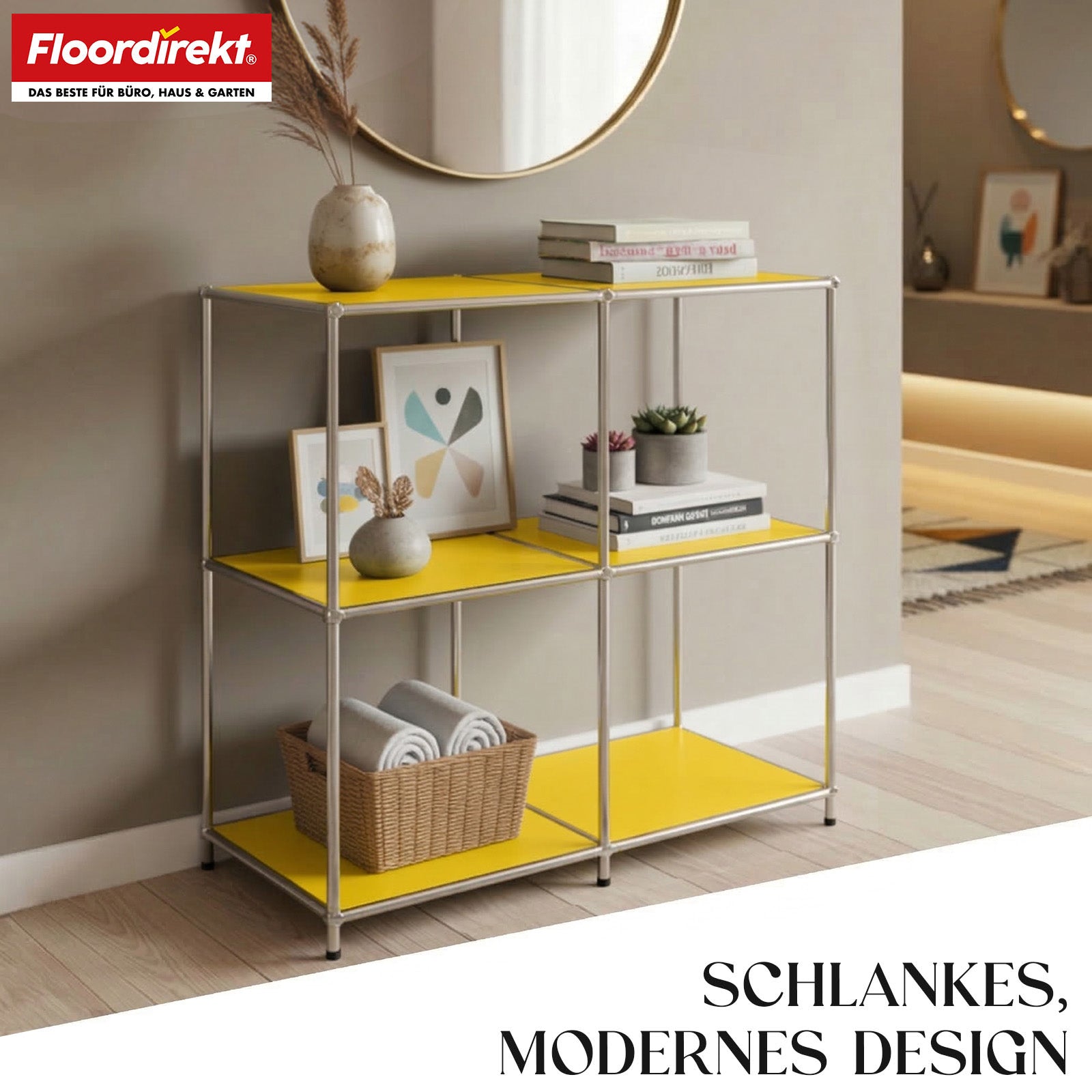 Metallregal | Concept Epure MK-027 | Offenes 3-stöckiges Sideboard & Ablageregal | In mehreren Farben erhältlich