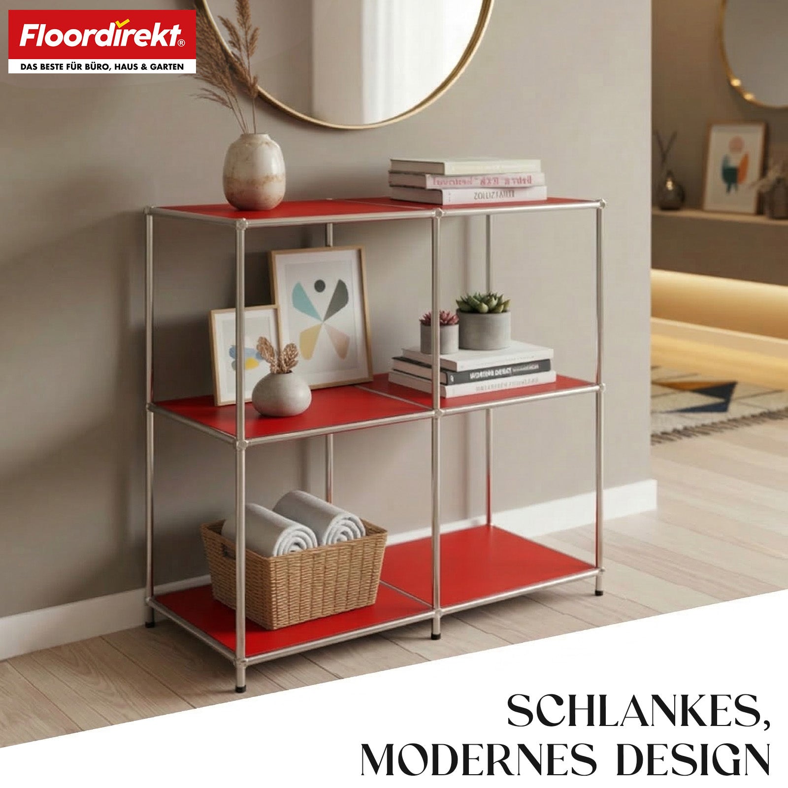 Metallregal | Concept Epure MK-027 | Offenes 3-stöckiges Sideboard & Ablageregal | In mehreren Farben erhältlich