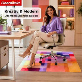 Design Bodenschutzmatte | Robuste Bürostuhlunterlage aus Spezial-PVC für Büro & Homeoffice | 80 x 118 cm